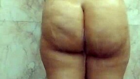 Chubby Desi Girlfriend Fingers Big Natural Tits in Bathroom