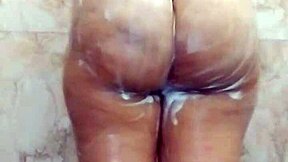 Chubby Desi Girlfriend Fingers Big Natural Tits in Bathroom