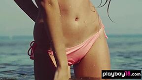 Shy Teen Katrine Pirs Slips Out of Bikini to Bare Pussy!