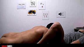 athletic latina wife offers shaved pussy to muscular roommate friend