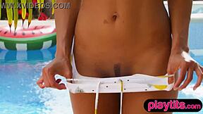 damn petite tanned asian milf rips clothes for juicy hairy pussy tease outdoors 🔥🍑