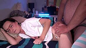 stepdad mistakes stepdaughter for another and risks creampie fuck