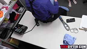 mall cop roughly fucks blonde teen shoplifter for theft