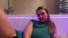 sexy student teen fingers juicy pussy in bathroom orgasm