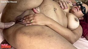 bbw redhead big tits pussy lets cuck hubby home fucks two guys cuckold house