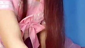 Aluna Plugs Tight Brazilian Ass in Lingerie for Professor's Gaze