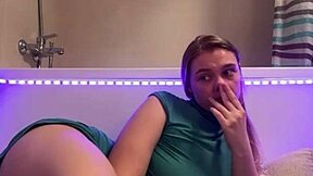 sexy student teen fingers juicy pussy in bathroom orgasm