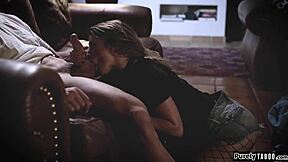 Teacher's Teen Girlfriend Deepthroats Monster Cock Boldly