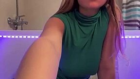 sexy student teen fingers juicy pussy in bathroom orgasm