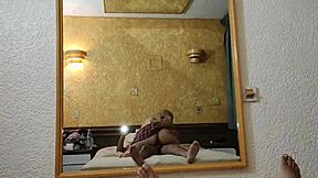 Busty latina girlfriend rides boyfriend's cock pov style