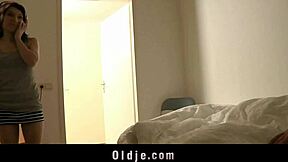 BALD OLD MAN FUCKS HORNY YOUNG MAID DOGGY!