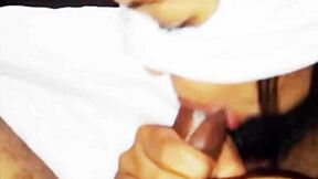 Stepsister sucks stepbro cock then rides tight pussy