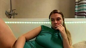 sexy student teen fingers juicy pussy in bathroom orgasm