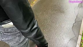 secretly pounding stepmom's huge natural tits outdoors