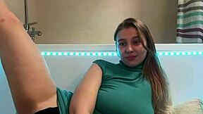 sexy student teen fingers juicy pussy in bathroom orgasm