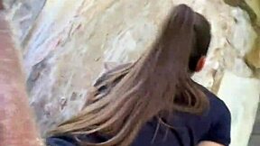 Tall Brunette Teen Goes Wild In Sloppy Deepthroat Ride!