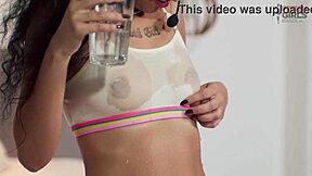 my curly haired girl chats dirty in virtual cash sex with headphones