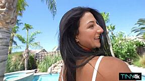 Skinny Summer Slut Cums Wild Riding Fat 10-Inch Monster Cock!