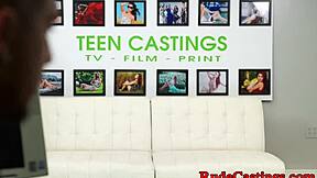 Amateur Teen Gags on Thick Cock Sex Audition