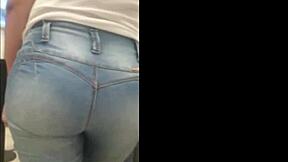 y walks with huge bubble ass caught on outdoor spy cam