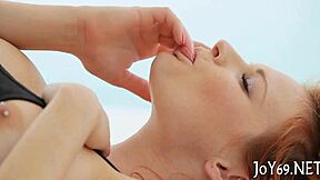 I'm fingering my tight wet pussy solo as petite cutie with huge dildo toys