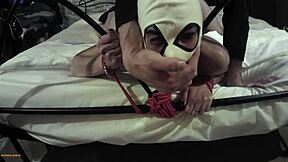 omg she's tied up getting pounded hard by master front cam view 😱