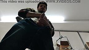 i sneak thru shop jerking my skinny cock to massive cumshot explosion