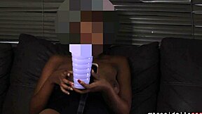 cute yellow bone ebony spreads wet pussy wide open