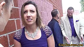 Stepteen 18+ in stockings takes monster cock doggystyle facial