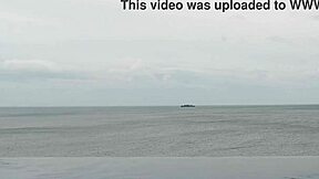 skinny japanese girl chills by infinity pool