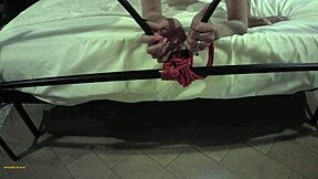 omg she's tied up getting pounded hard by master front cam view 😱