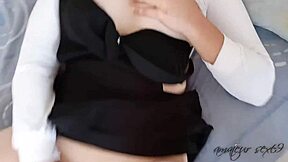 Neighbor fingers cute wet pussy till orgasm