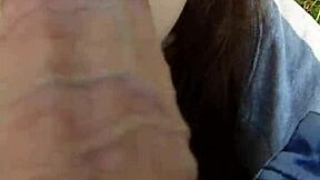 Brunette Babe Outdoor Blowjob Creampie Doggystyle Pound