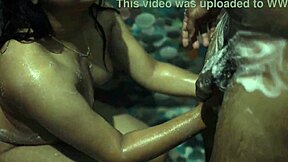dig into this horny desi bhabhi's steamy shower play with her big ass curves