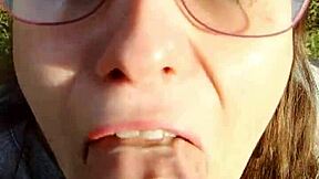 Brunette Babe Outdoor Blowjob Creampie Doggystyle Pound