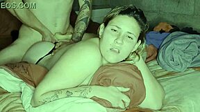 she bites the pillow hard to avoid screaming and waking her sister during anal gaping