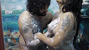 dig into this horny desi bhabhi's steamy shower play with her big ass curves