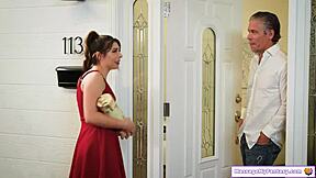 PETITE BABE GIVES NEIGHBOR SLIPPERY NURU MASSAGE FUN