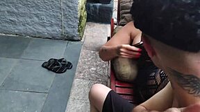 madastra's huge ass seduces stepson while virgin bro spies public pool sex!