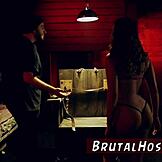 Rough anal latex threesome i bil dominerer bundne fetish ludere!