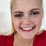 madison hart, cute blonde teen, sucks huge cock no hands... wow!