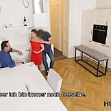 Glad jæger møder sød pige med far og overtaler hende til at deltage i den hede jagt