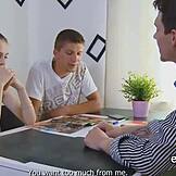 Penniless Guy Lets Buddy Bang His Girlfriend for Cash. What a Wild Teen 3some Reality Twist!