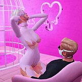 Hustru bedrar med mannens vän och futanari-mästarinna! 😈