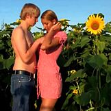 Kitty ve Mark ayçiçeği tarlasında huzurlu bir yürüyüş yapıyor